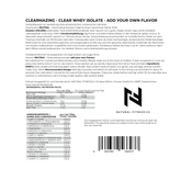 Clear Whey Isolate neutral ohne Aromen und Süßungsmittel